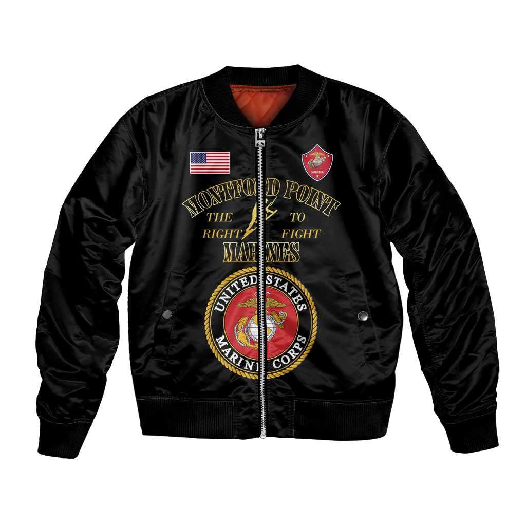 African American Marine Corps Legacy Bomber Jacket Montford Point Heritage Black - Wonder Print Shop