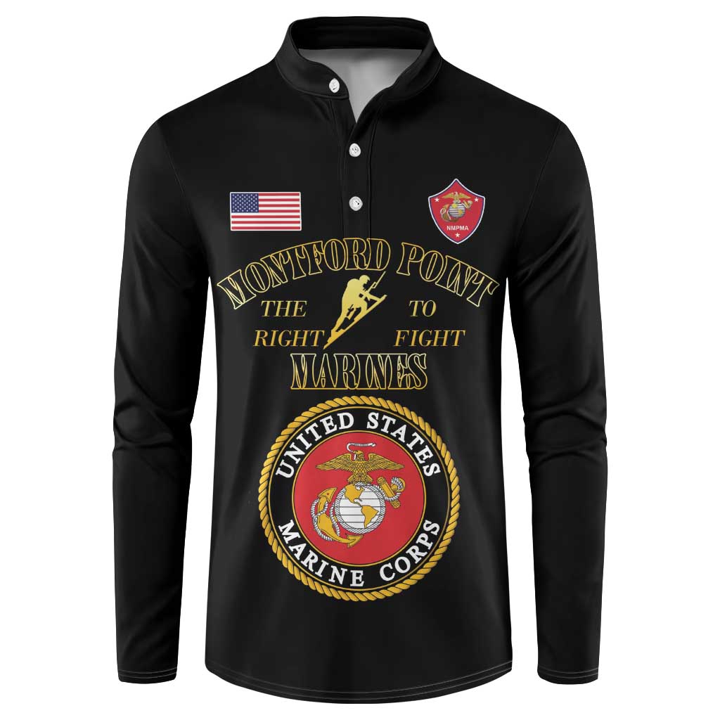 African American Marine Corps Legacy Button Sweatshirt Montford Point Heritage Black - Wonder Print Shop