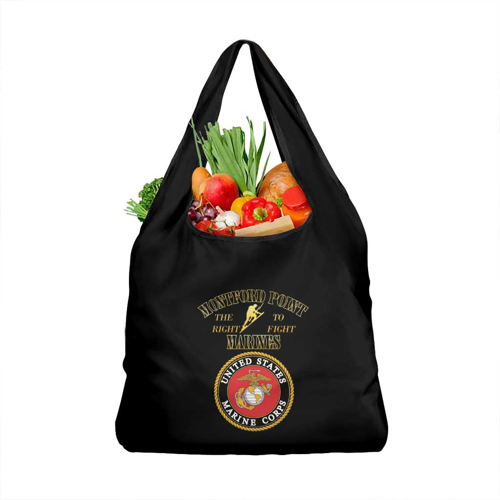 African American Marine Corps Legacy Grocery Bag Montford Point Heritage Black - Wonder Print Shop