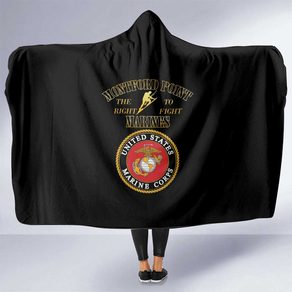 African American Marine Corps Legacy Hooded Blanket Montford Point Heritage Black - Wonder Print Shop