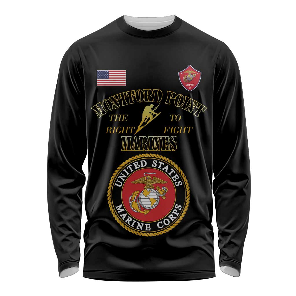 African American Marine Corps Legacy Long Sleeve Shirt Montford Point Heritage Black - Wonder Print Shop