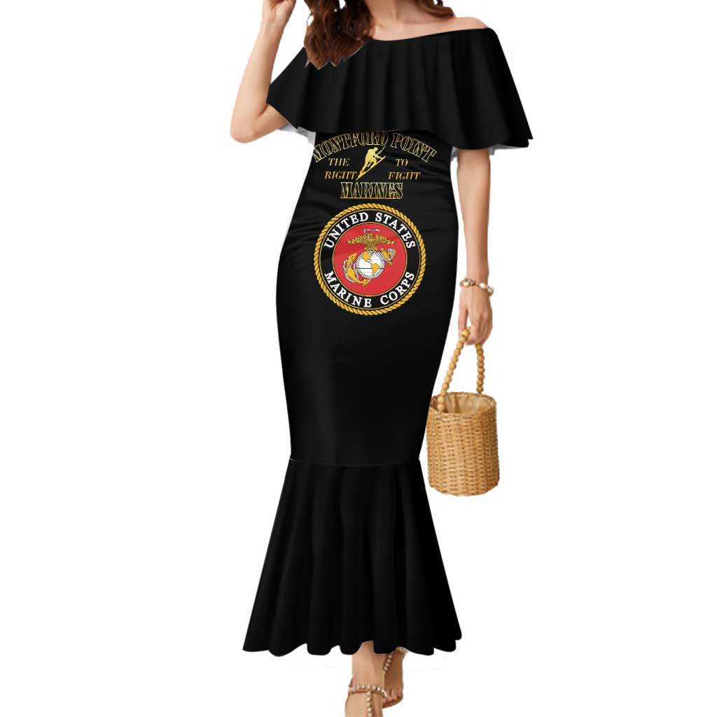 African American Marine Corps Legacy Mermaid Dress Montford Point Heritage Black - Wonder Print Shop