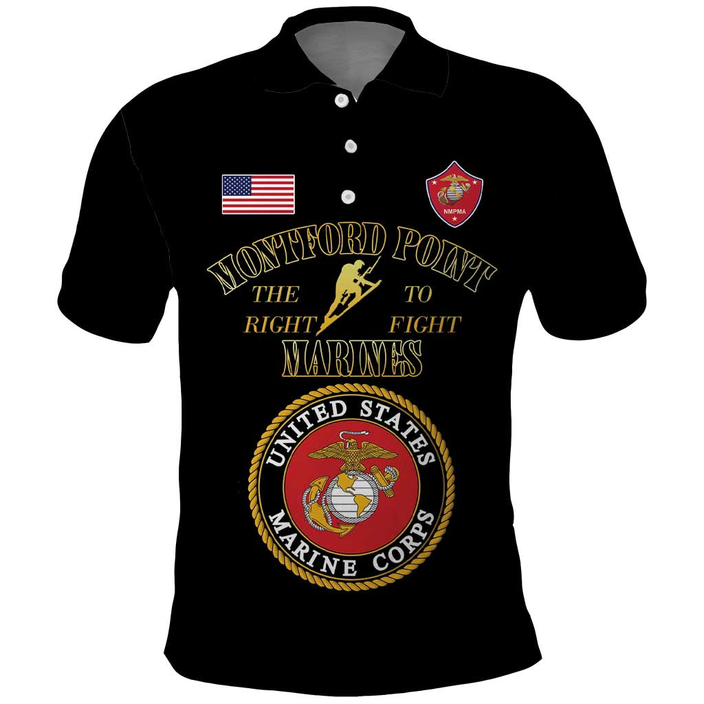 African American Marine Corps Legacy Polo Shirt Montford Point Heritage Black - Wonder Print Shop
