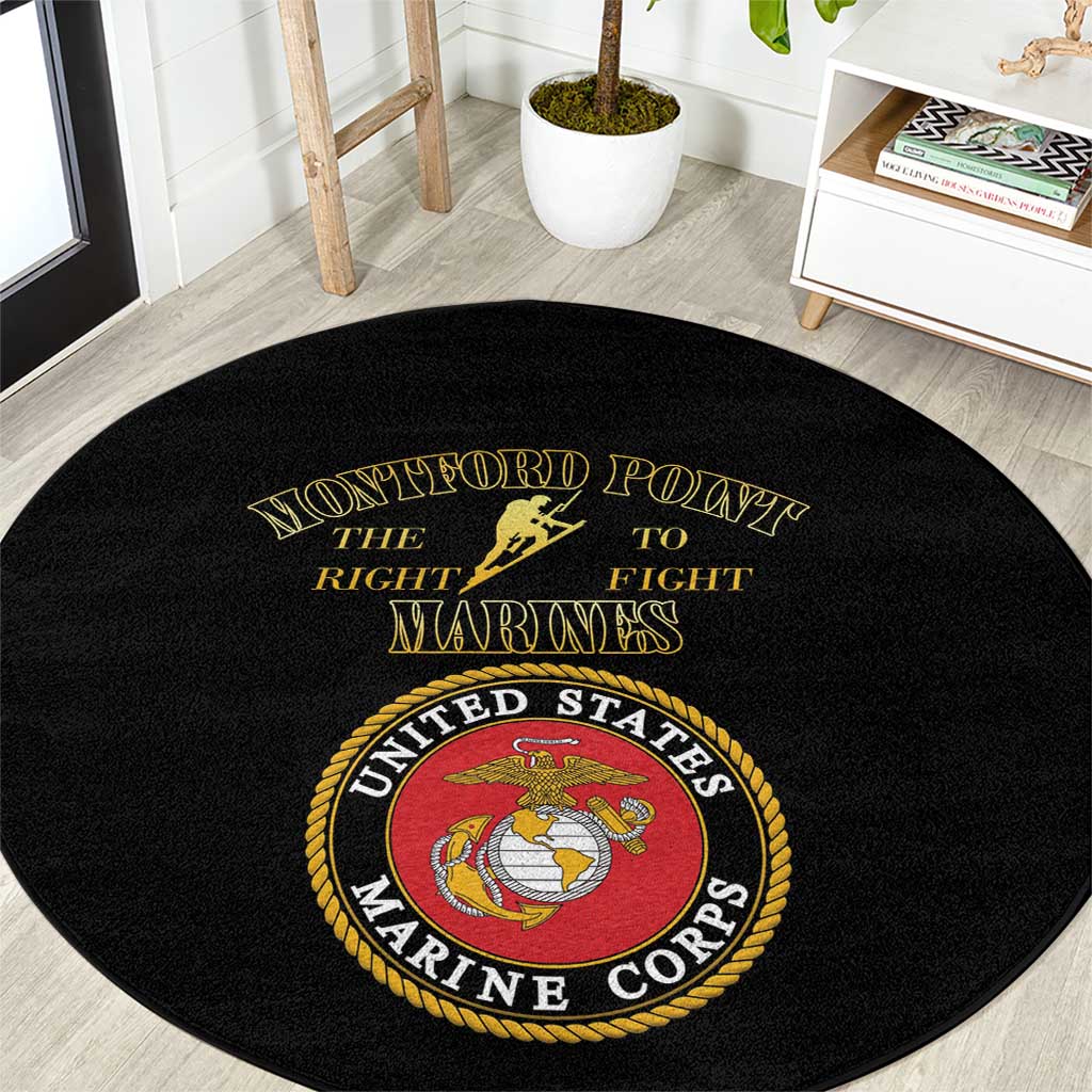 African American Marine Corps Legacy Round Carpet Montford Point Heritage Black - Wonder Print Shop
