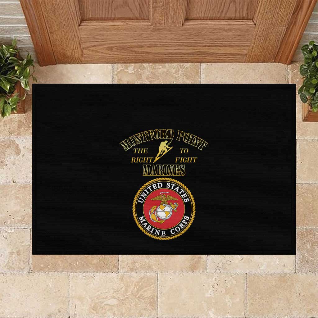 African American Marine Corps Legacy Rubber Doormat Montford Point Heritage Black - Wonder Print Shop