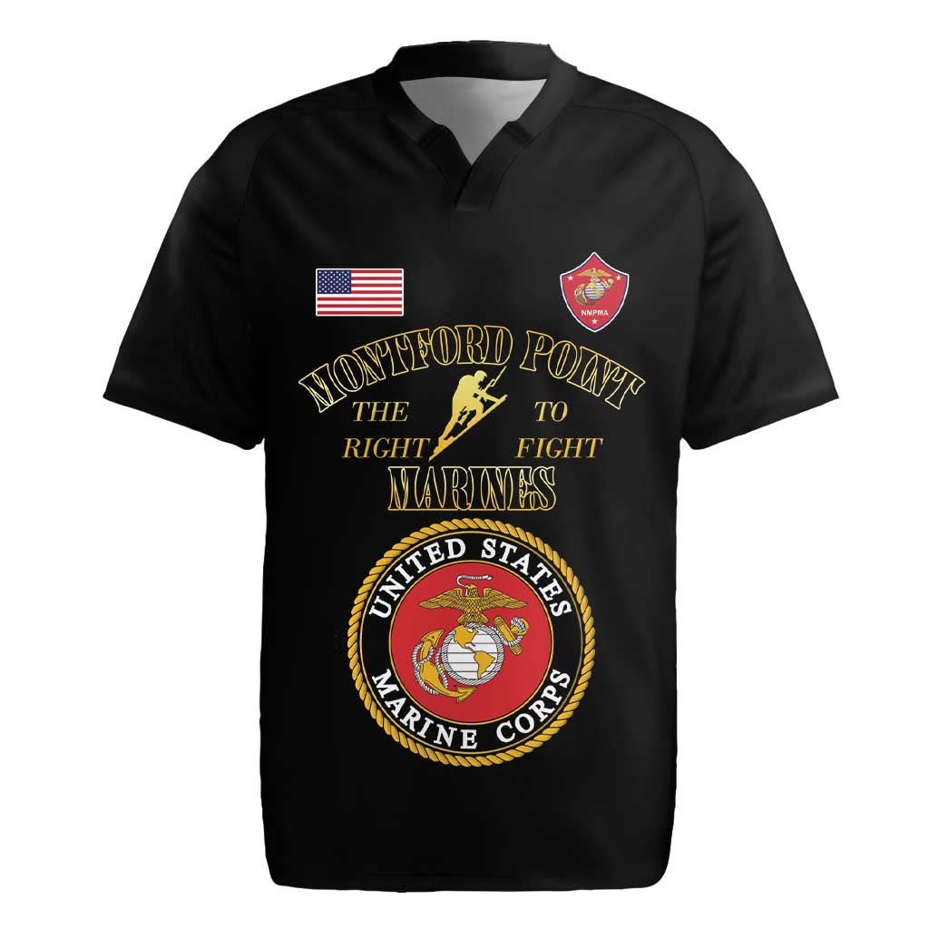 African American Marine Corps Legacy Rugby Jersey Montford Point Heritage Black - Wonder Print Shop