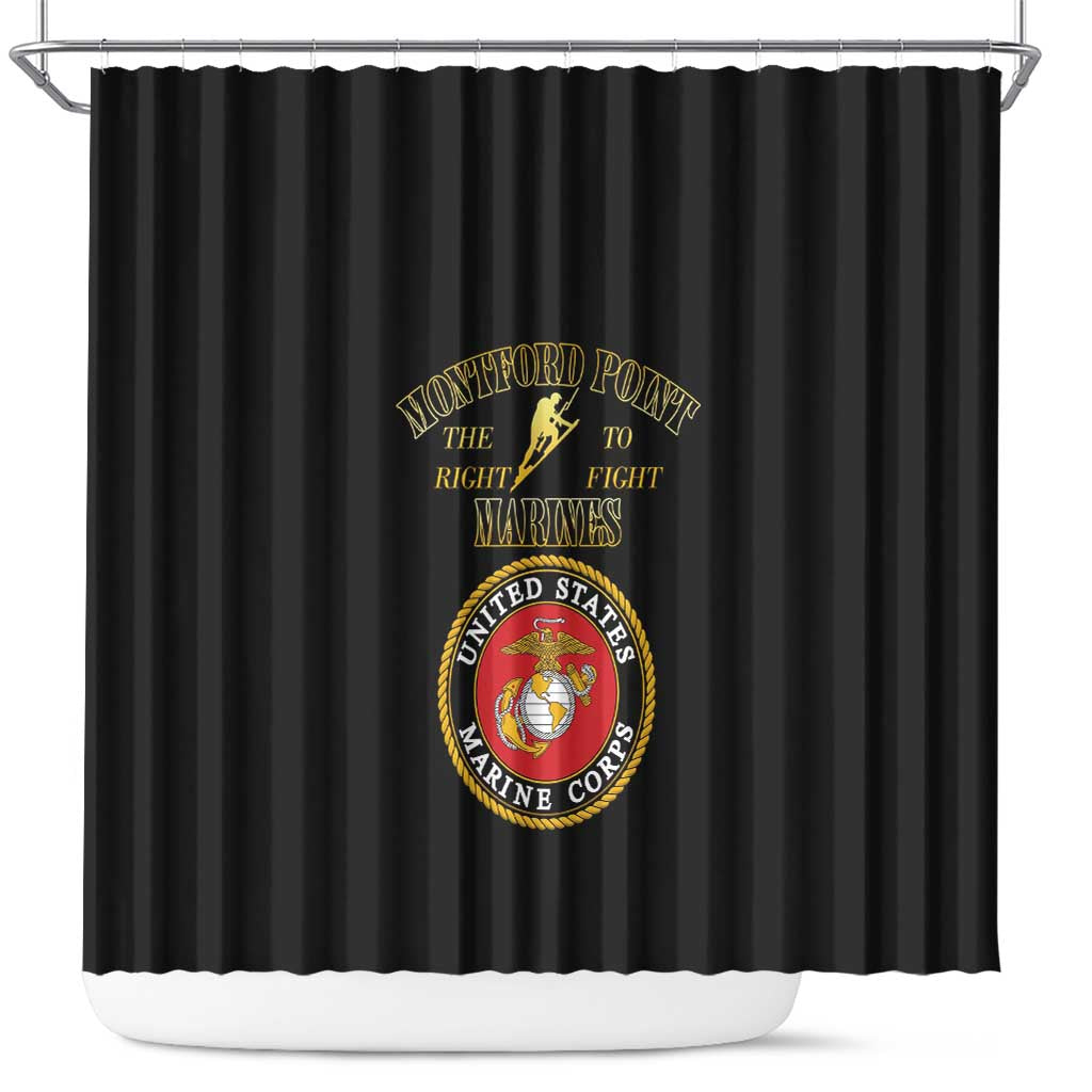 African American Marine Corps Legacy Shower Curtain Montford Point Heritage Black - Wonder Print Shop