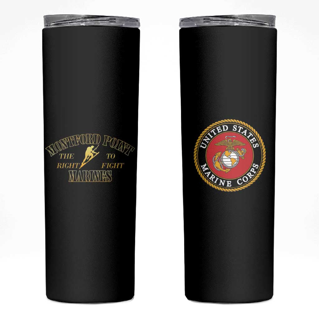 African American Marine Corps Legacy Skinny Tumbler Montford Point Heritage Black - Wonder Print Shop