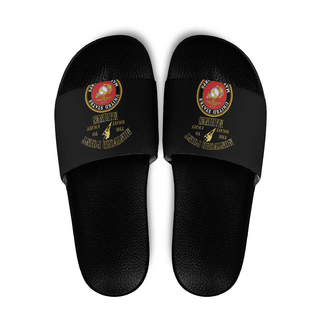 African American Marine Corps Legacy Slide Sandals Montford Point Heritage Black - Wonder Print Shop