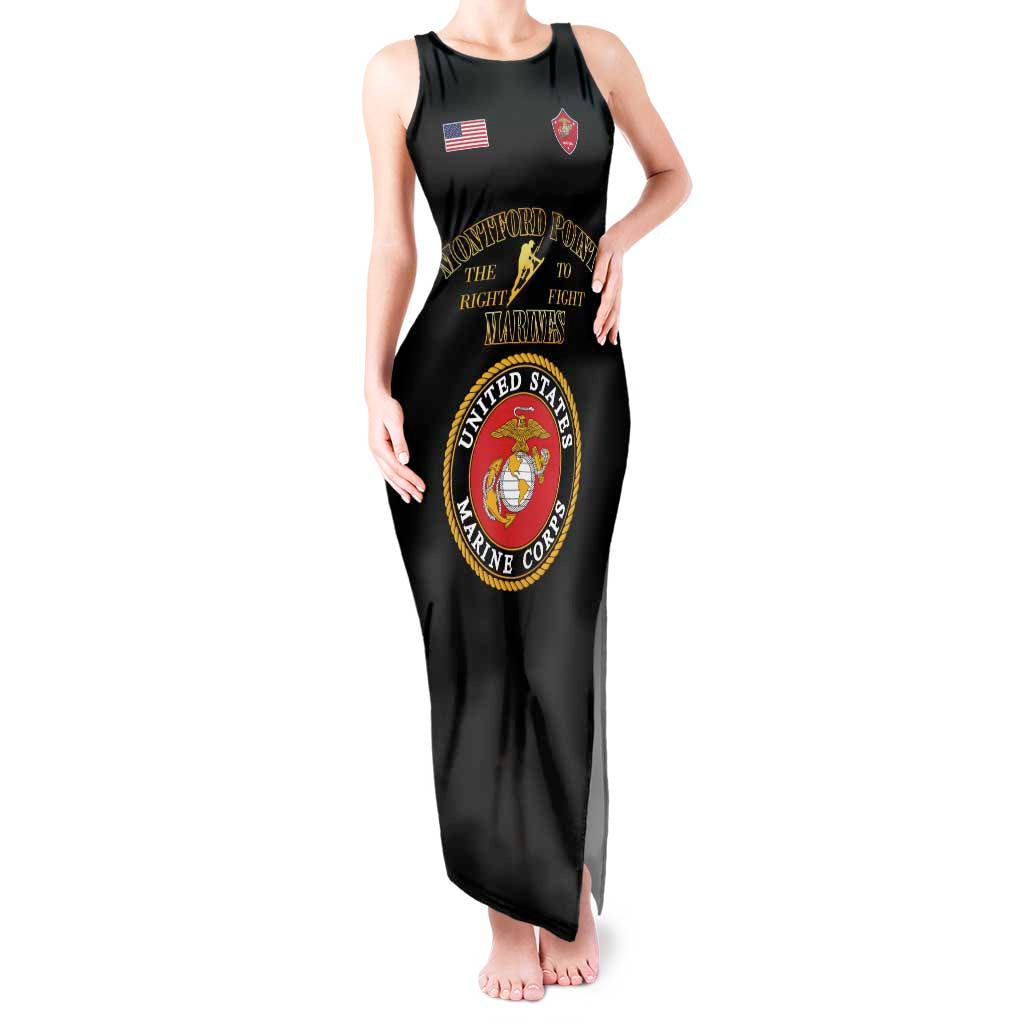 African American Marine Corps Legacy Tank Maxi Dress Montford Point Heritage Black - Wonder Print Shop