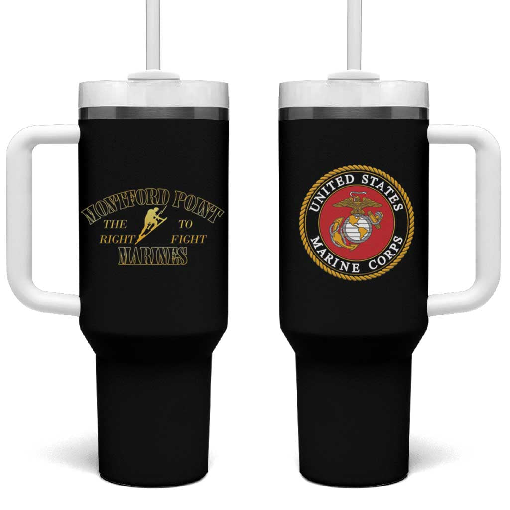 African American Marine Corps Legacy Tumbler With Handle Montford Point Heritage Black - Wonder Print Shop