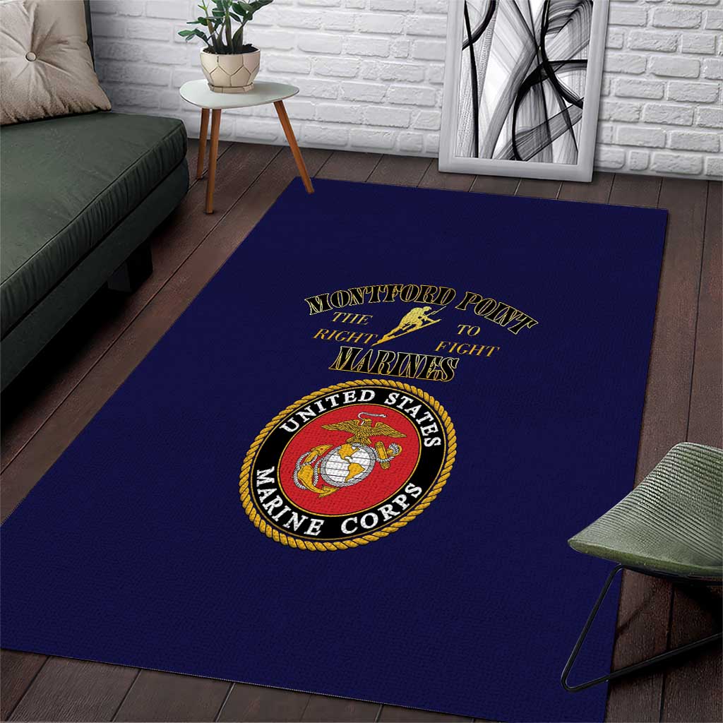 African American Marine Corps Legacy Area Rug Montford Point Heritage Navy Blue - Wonder Print Shop