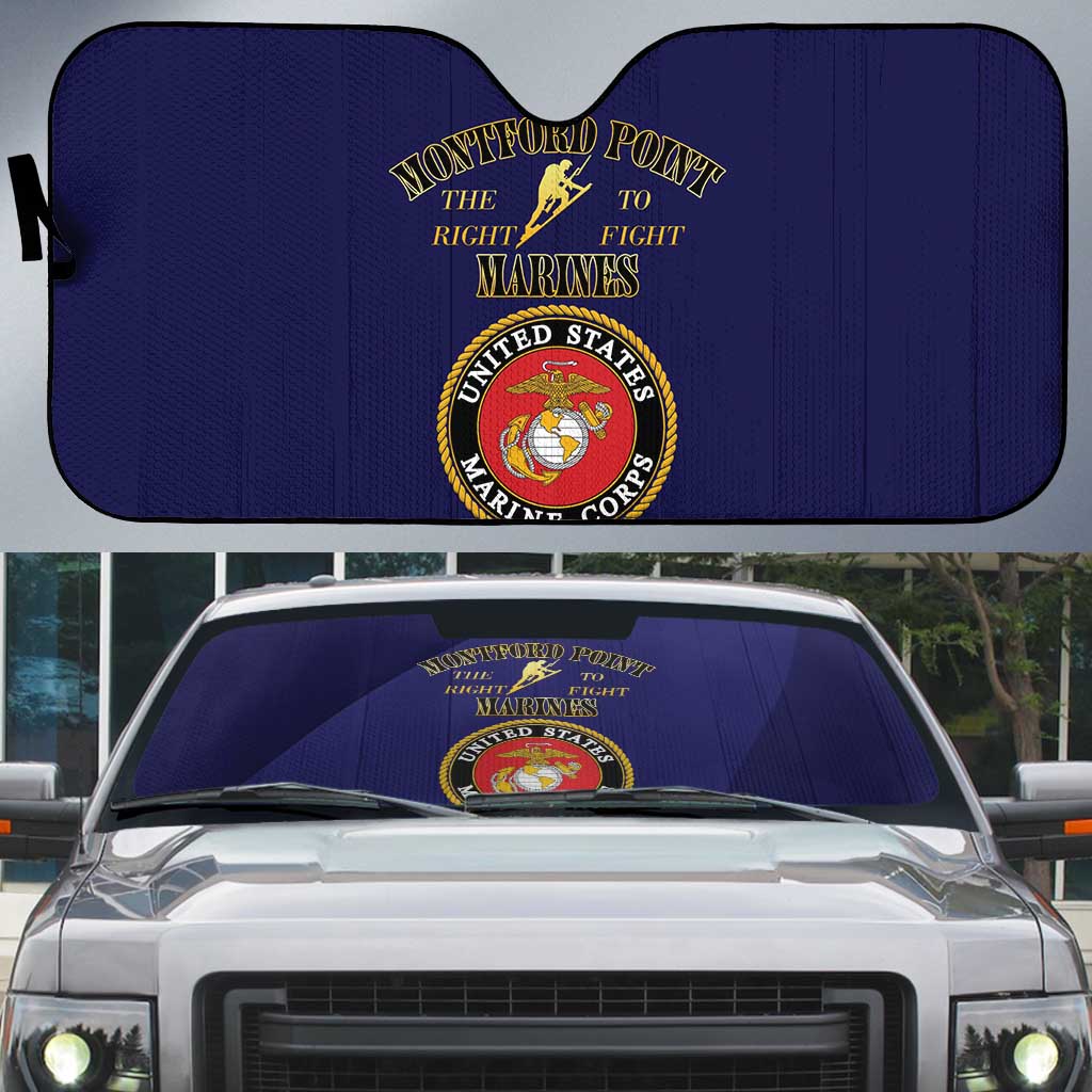 African American Marine Corps Legacy Auto Sun Shade Montford Point Heritage Navy Blue - Wonder Print Shop