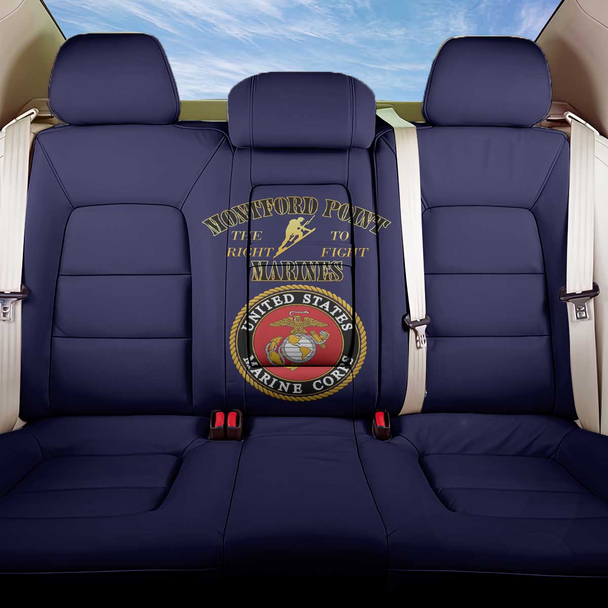 African American Marine Corps Legacy Back Car Seat Cover Montford Point Heritage Navy Blue - Wonder Print Shop