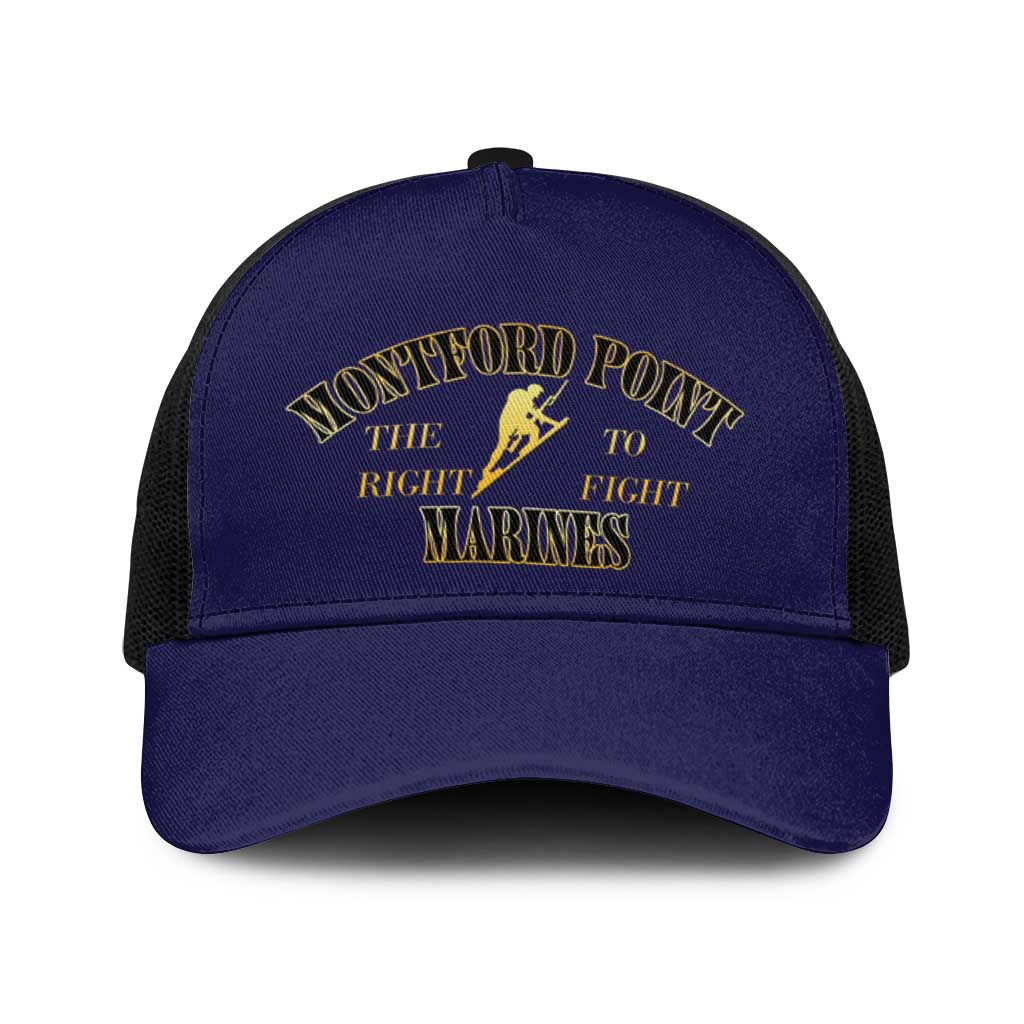African American Marine Corps Legacy Baseball Net Cap Montford Point Heritage Navy Blue - Wonder Print Shop