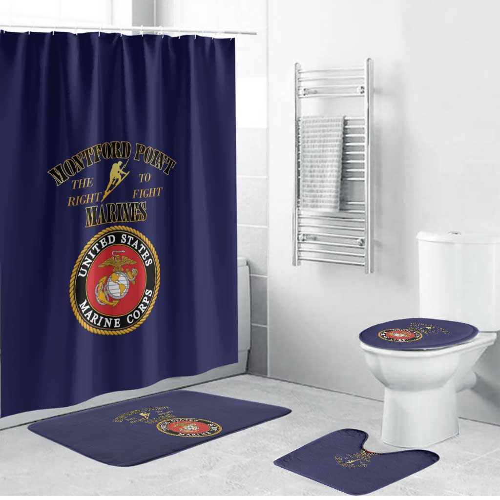 African American Marine Corps Legacy Bathroom Set Montford Point Heritage Navy Blue - Wonder Print Shop