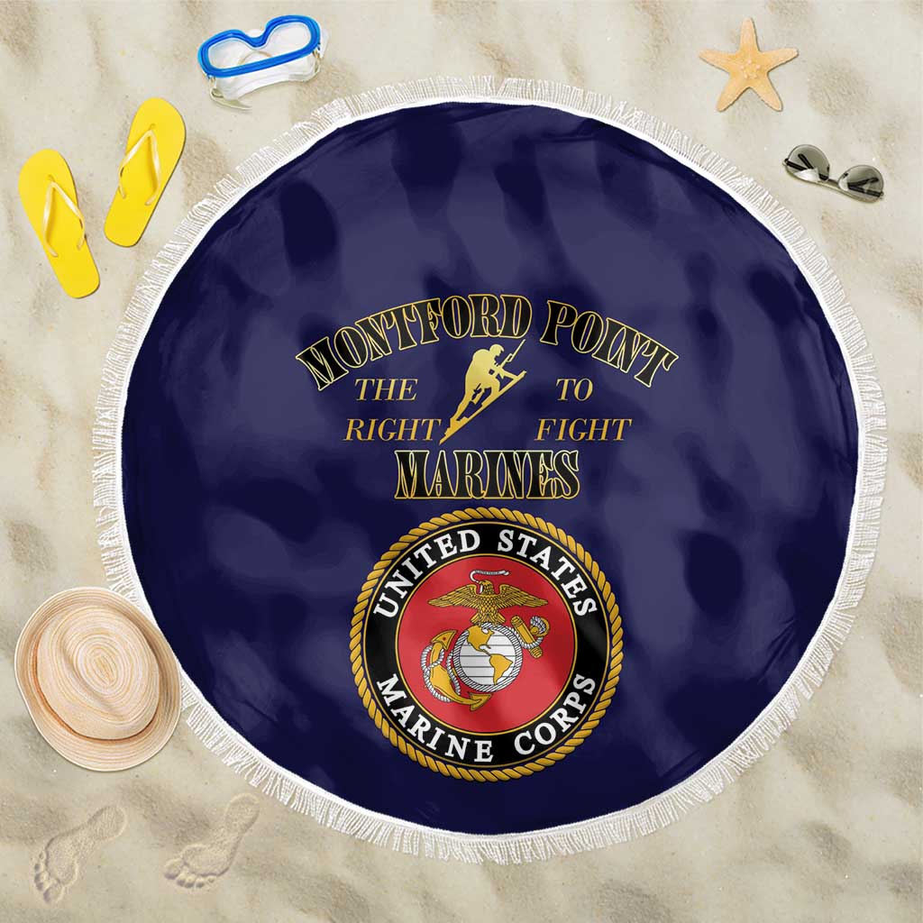 African American Marine Corps Legacy Beach Blanket Montford Point Heritage Navy Blue - Wonder Print Shop