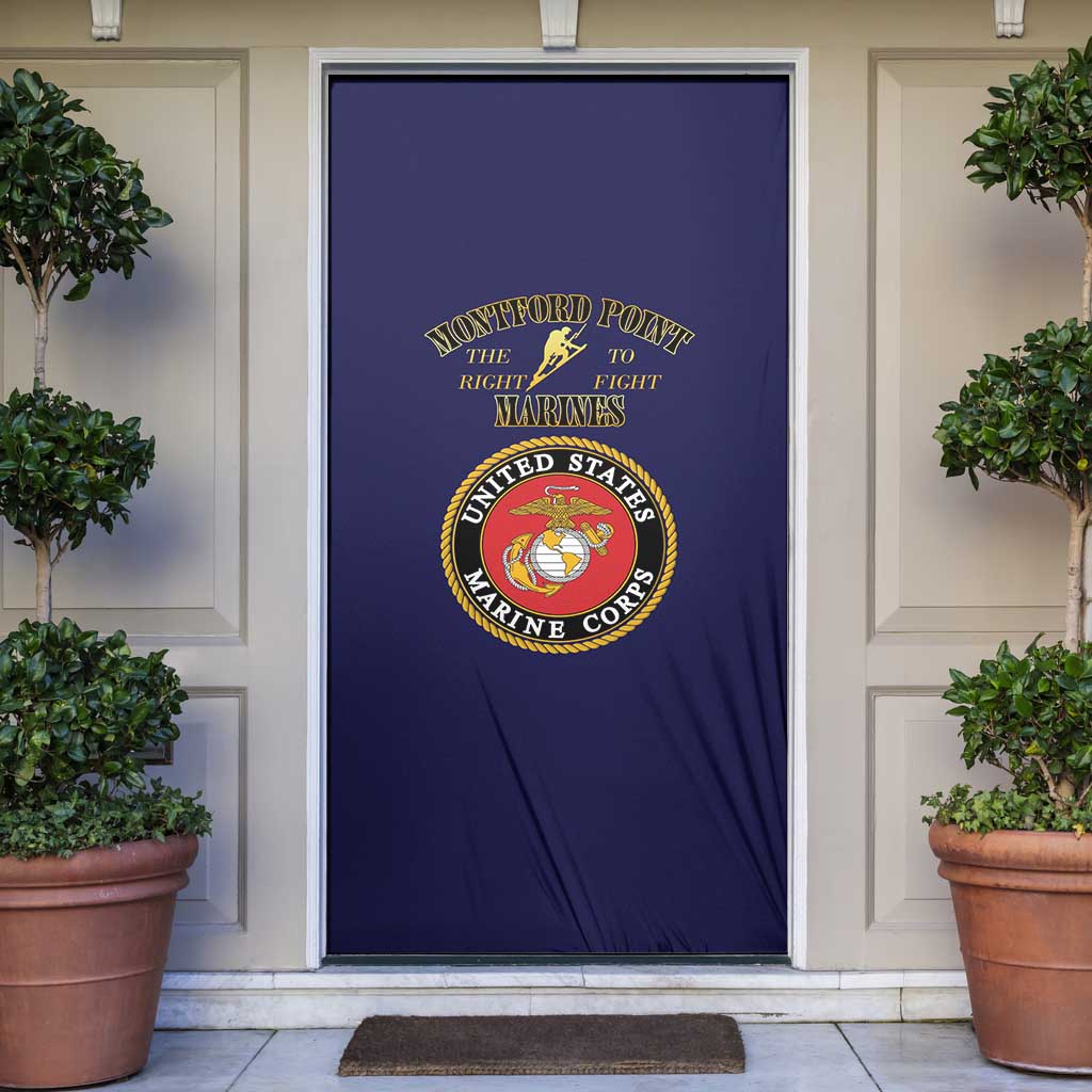 African American Marine Corps Legacy Door Cover Montford Point Heritage Navy Blue - Wonder Print Shop