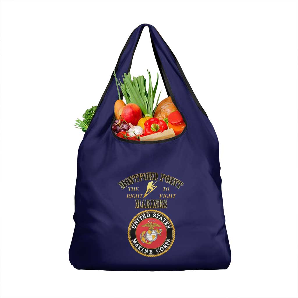 African American Marine Corps Legacy Grocery Bag Montford Point Heritage Navy Blue - Wonder Print Shop