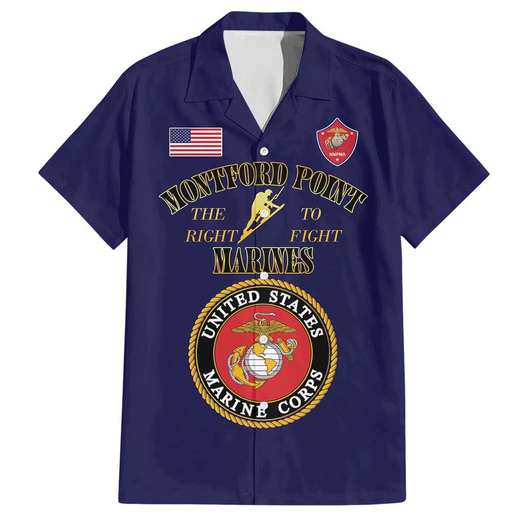 African American Marine Corps Legacy Hawaiian Shirt Montford Point Heritage Navy Blue - Wonder Print Shop