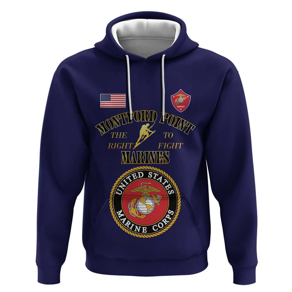 African American Marine Corps Legacy Hoodie Montford Point Heritage Navy Blue - Wonder Print Shop