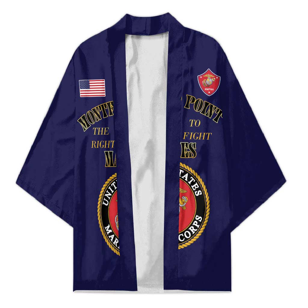 African American Marine Corps Legacy Kimono Montford Point Heritage Navy Blue - Wonder Print Shop