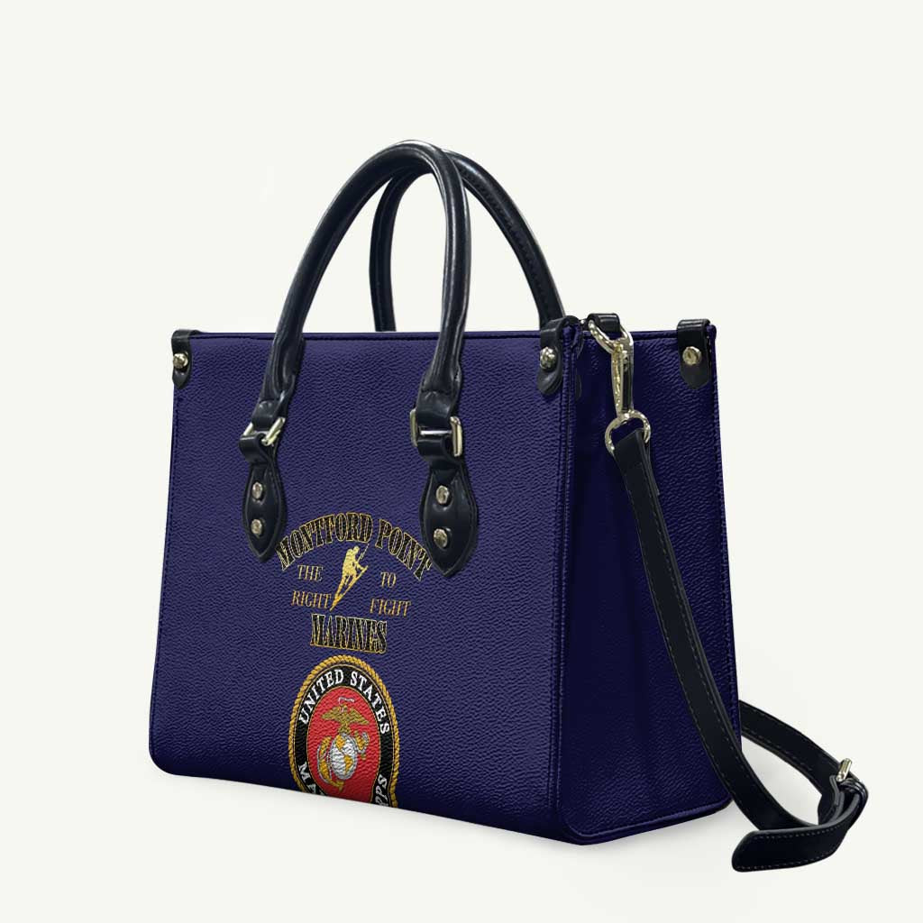 African American Marine Corps Legacy Leather Bag Montford Point Heritage Navy Blue - Wonder Print Shop