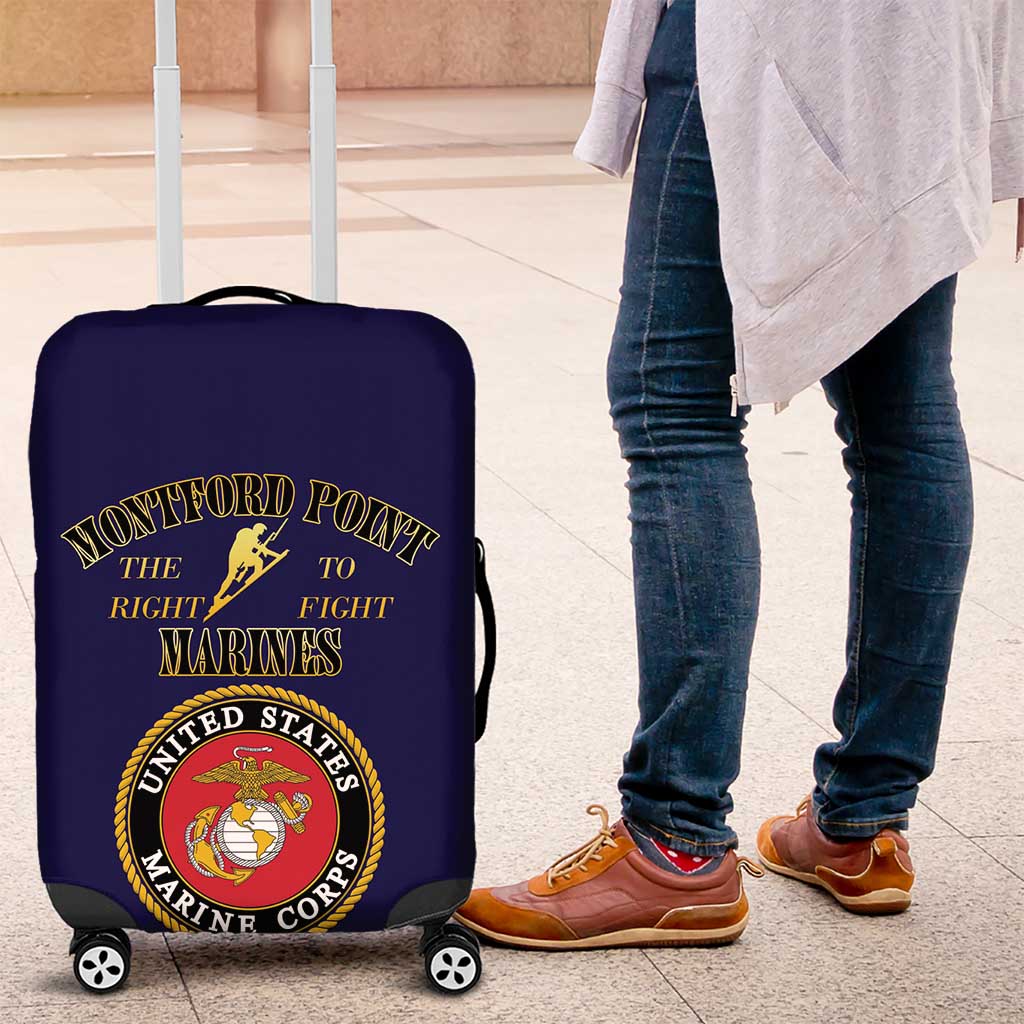 African American Marine Corps Legacy Luggage Cover Montford Point Heritage Navy Blue - Wonder Print Shop