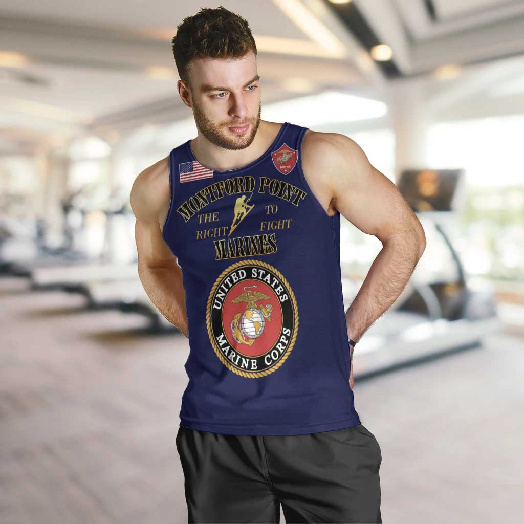 African American Marine Corps Legacy Men Tank Top Montford Point Heritage Navy Blue - Wonder Print Shop
