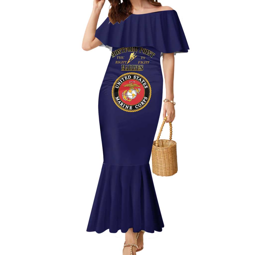 African American Marine Corps Legacy Mermaid Dress Montford Point Heritage Navy Blue - Wonder Print Shop