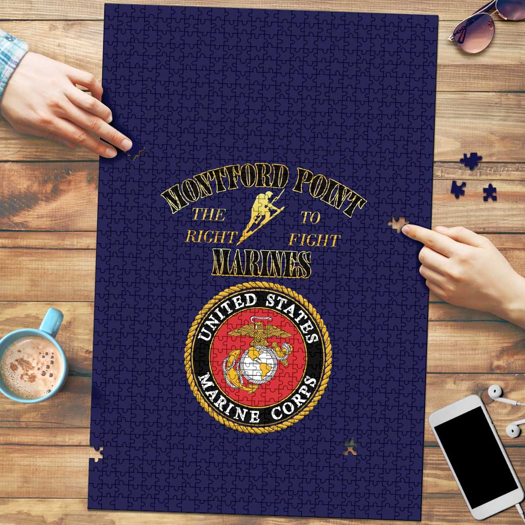 African American Marine Corps Legacy Puzzle Montford Point Heritage Navy Blue - Wonder Print Shop