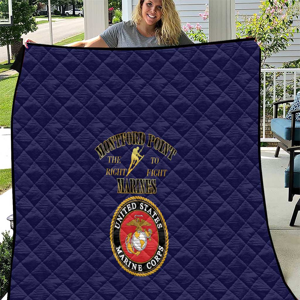 African American Marine Corps Legacy Quilt Montford Point Heritage Navy Blue - Wonder Print Shop
