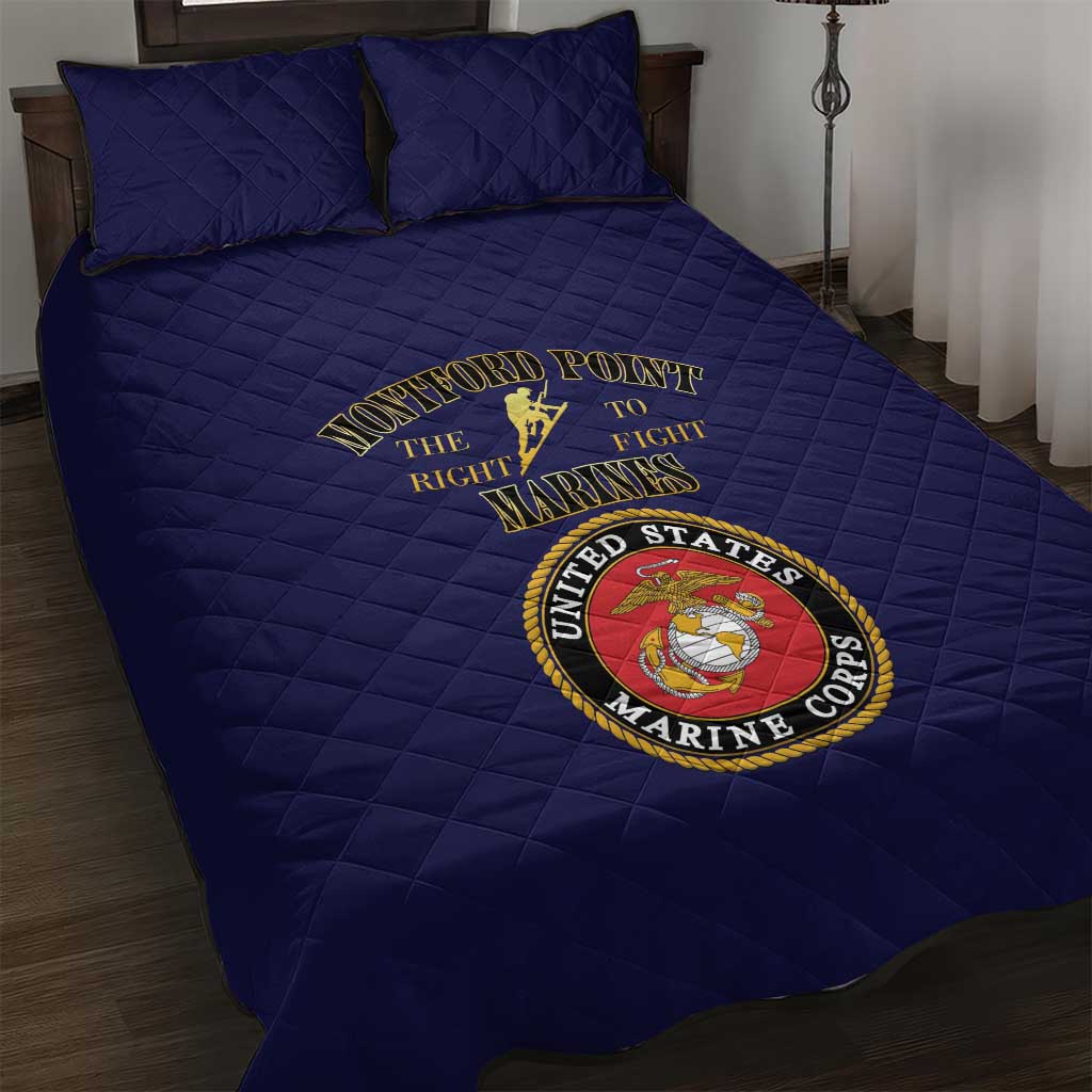 African American Marine Corps Legacy Quilt Bed Set Montford Point Heritage Navy Blue - Wonder Print Shop