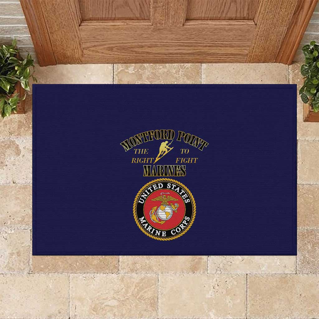 African American Marine Corps Legacy Rubber Doormat Montford Point Heritage Navy Blue - Wonder Print Shop