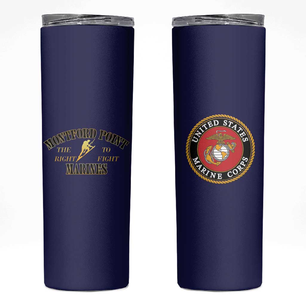 African American Marine Corps Legacy Skinny Tumbler Montford Point Heritage Navy Blue - Wonder Print Shop