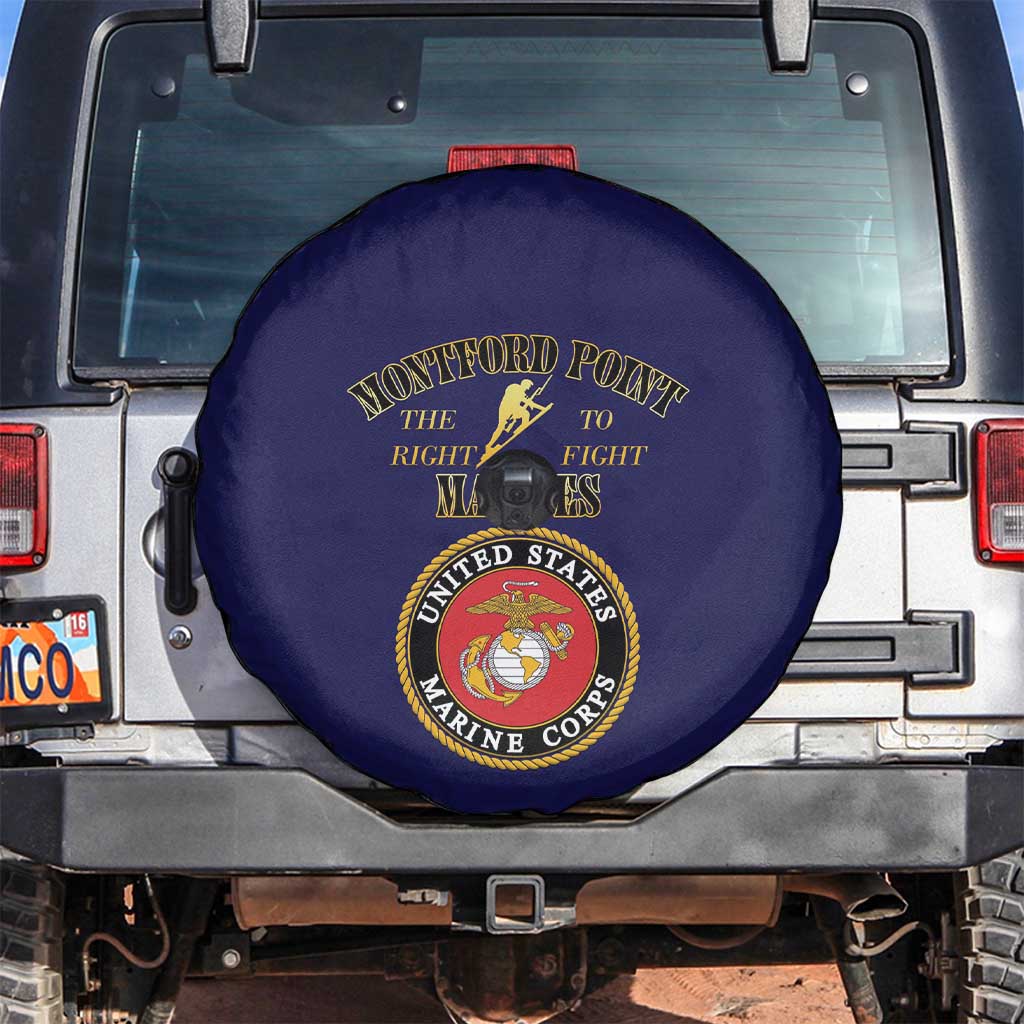African American Marine Corps Legacy Spare Tire Cover Montford Point Heritage Navy Blue - Wonder Print Shop