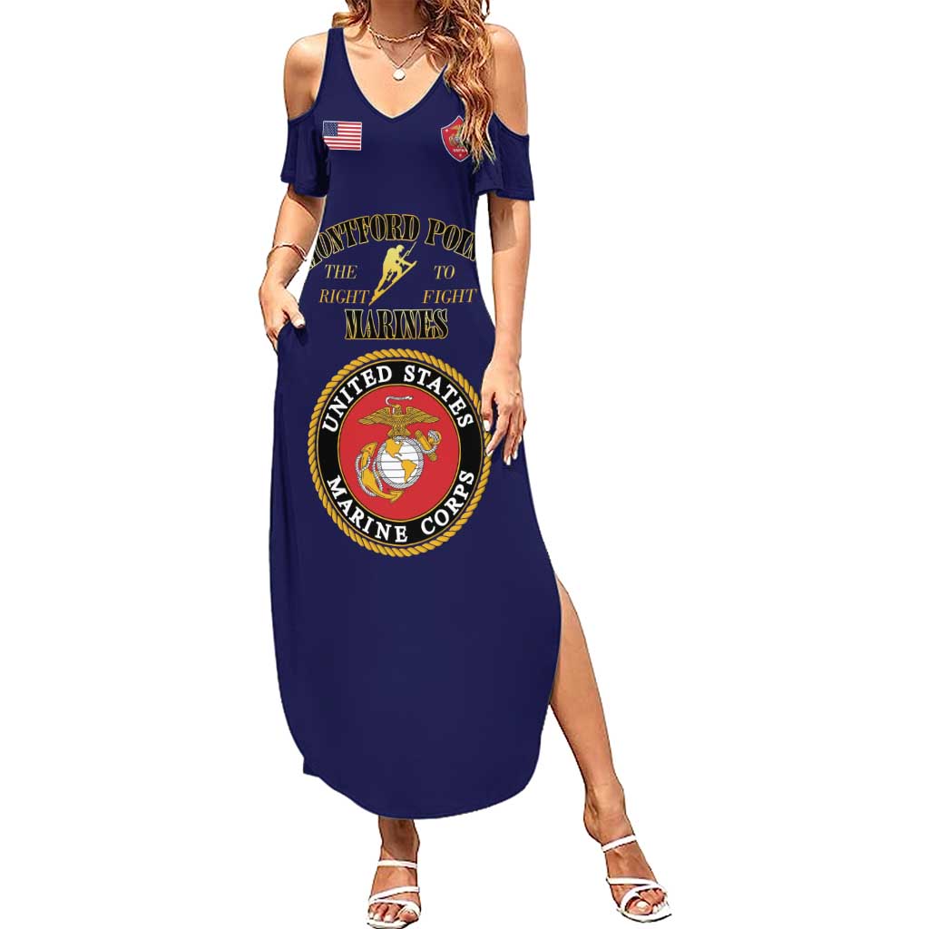 African American Marine Corps Legacy Summer Maxi Dress Montford Point Heritage Navy Blue - Wonder Print Shop