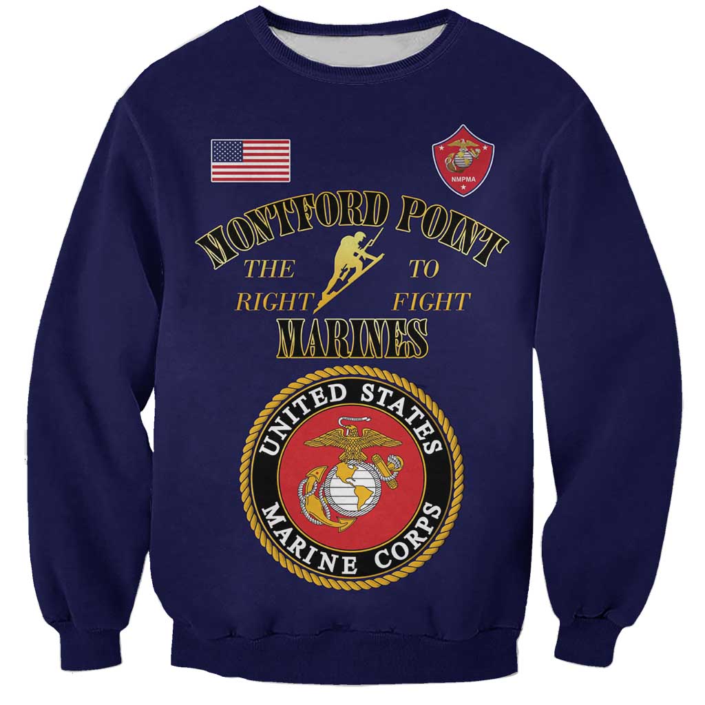 African American Marine Corps Legacy Sweatshirt Montford Point Heritage Navy Blue - Wonder Print Shop