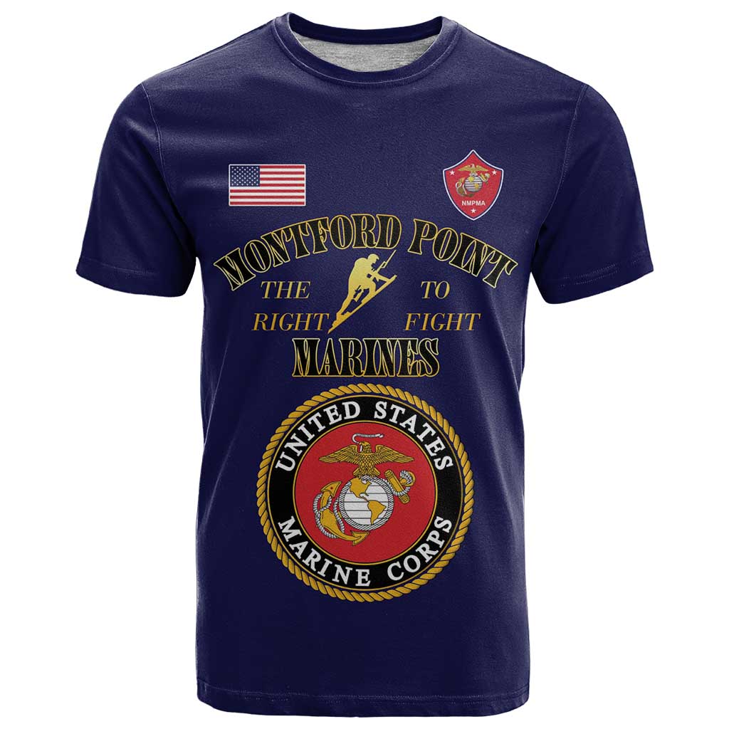 African American Marine Corps Legacy T Shirt Montford Point Heritage Navy Blue - Wonder Print Shop