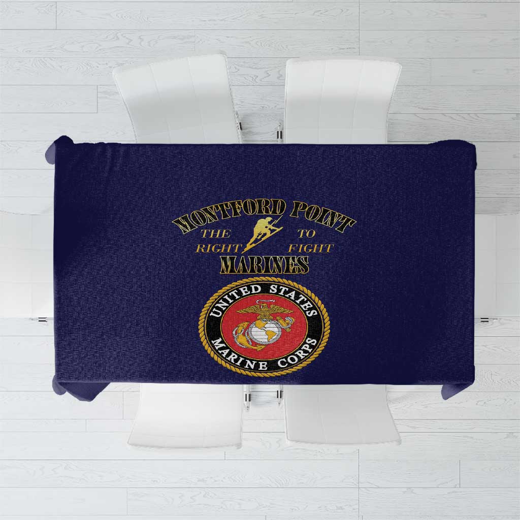 African American Marine Corps Legacy Tablecloth Montford Point Heritage Navy Blue - Wonder Print Shop