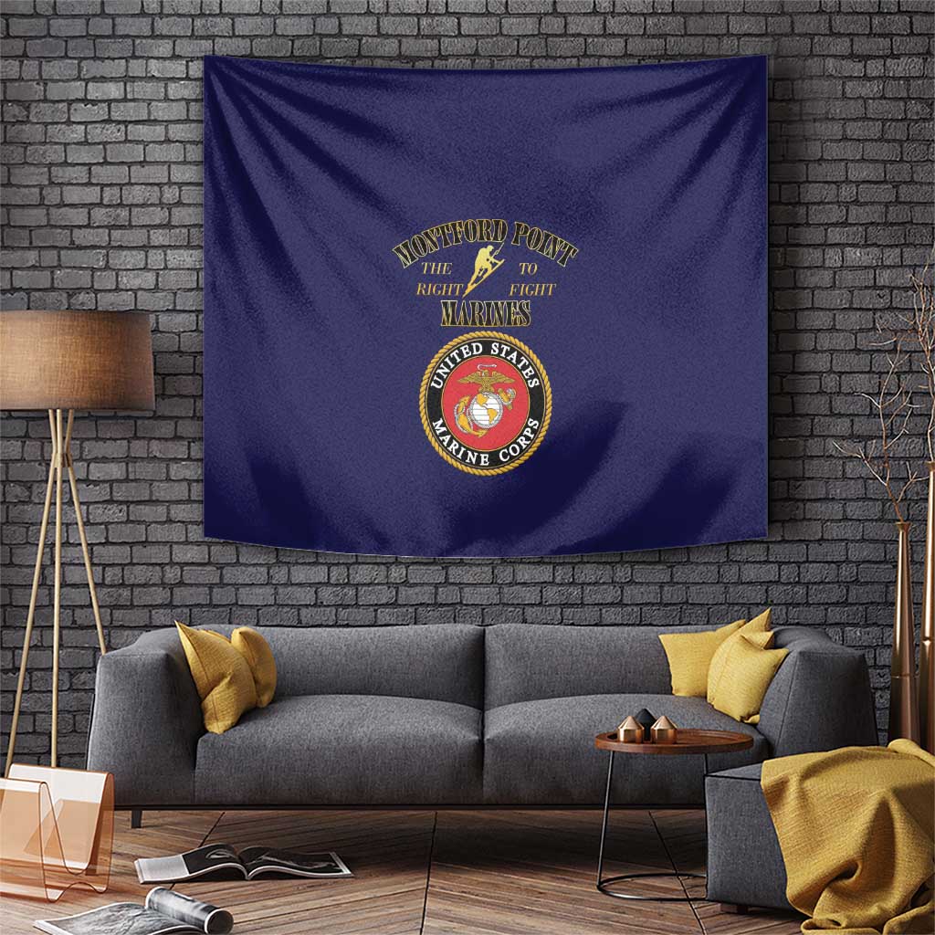 African American Marine Corps Legacy Tapestry Montford Point Heritage Navy Blue - Wonder Print Shop