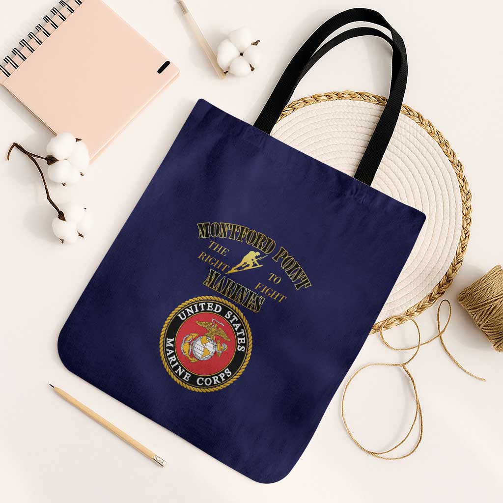 African American Marine Corps Legacy Tote Bag Montford Point Heritage Navy Blue - Wonder Print Shop