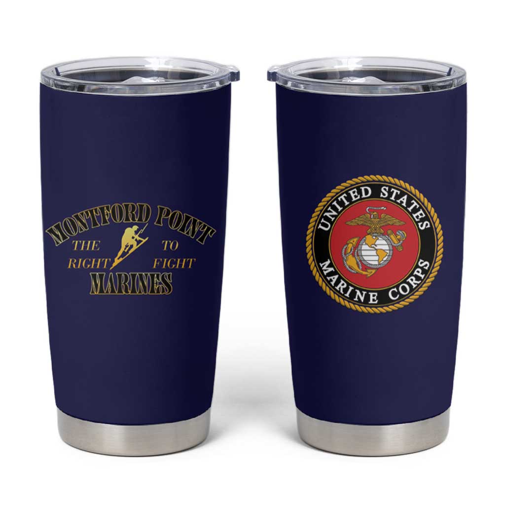 African American Marine Corps Legacy Tumbler Cup Montford Point Heritage Navy Blue - Wonder Print Shop