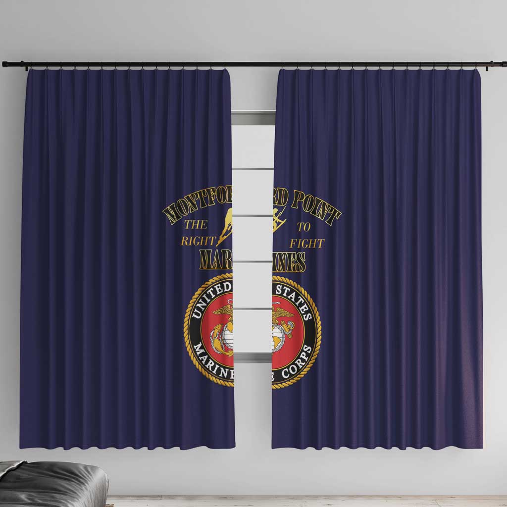 African American Marine Corps Legacy Window Curtain Montford Point Heritage Navy Blue - Wonder Print Shop