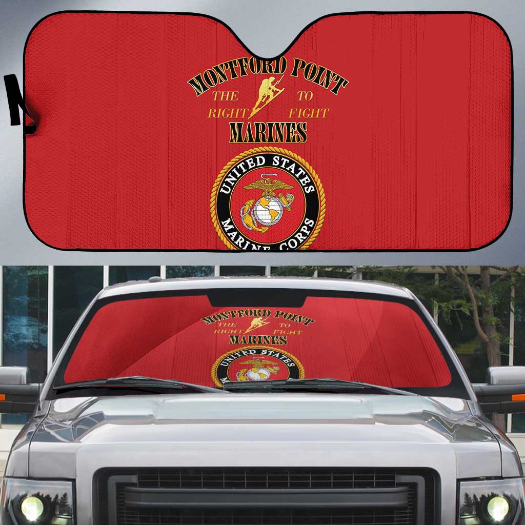 African American Marine Corps Legacy Auto Sun Shade Montford Point Heritage Red - Wonder Print Shop