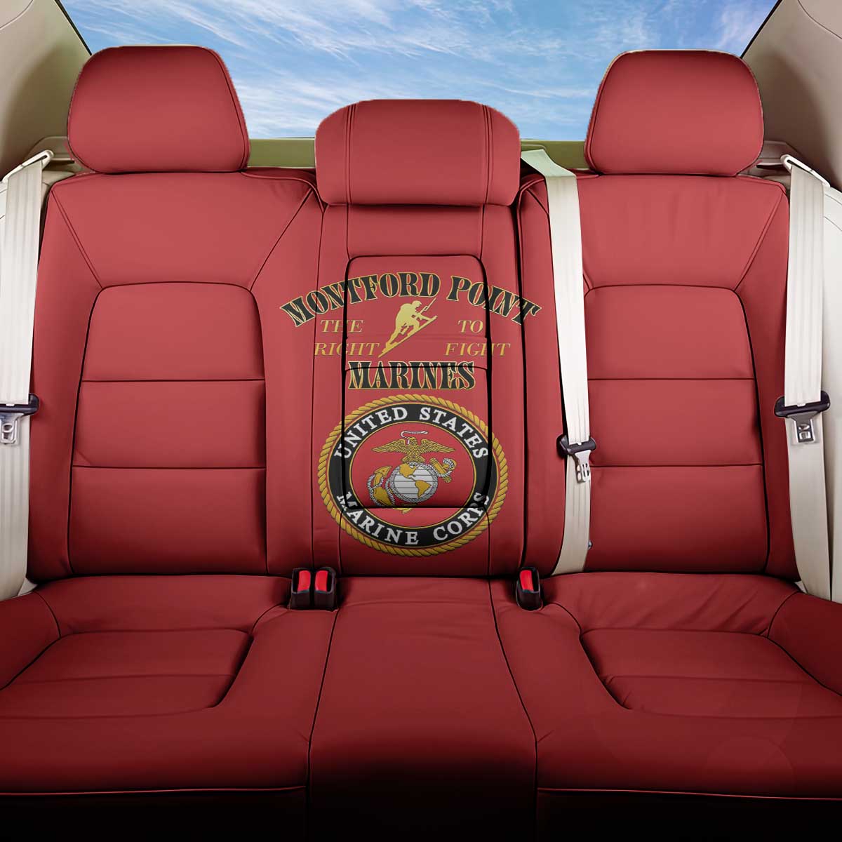 African American Marine Corps Legacy Back Car Seat Cover Montford Point Heritage Red - Wonder Print Shop
