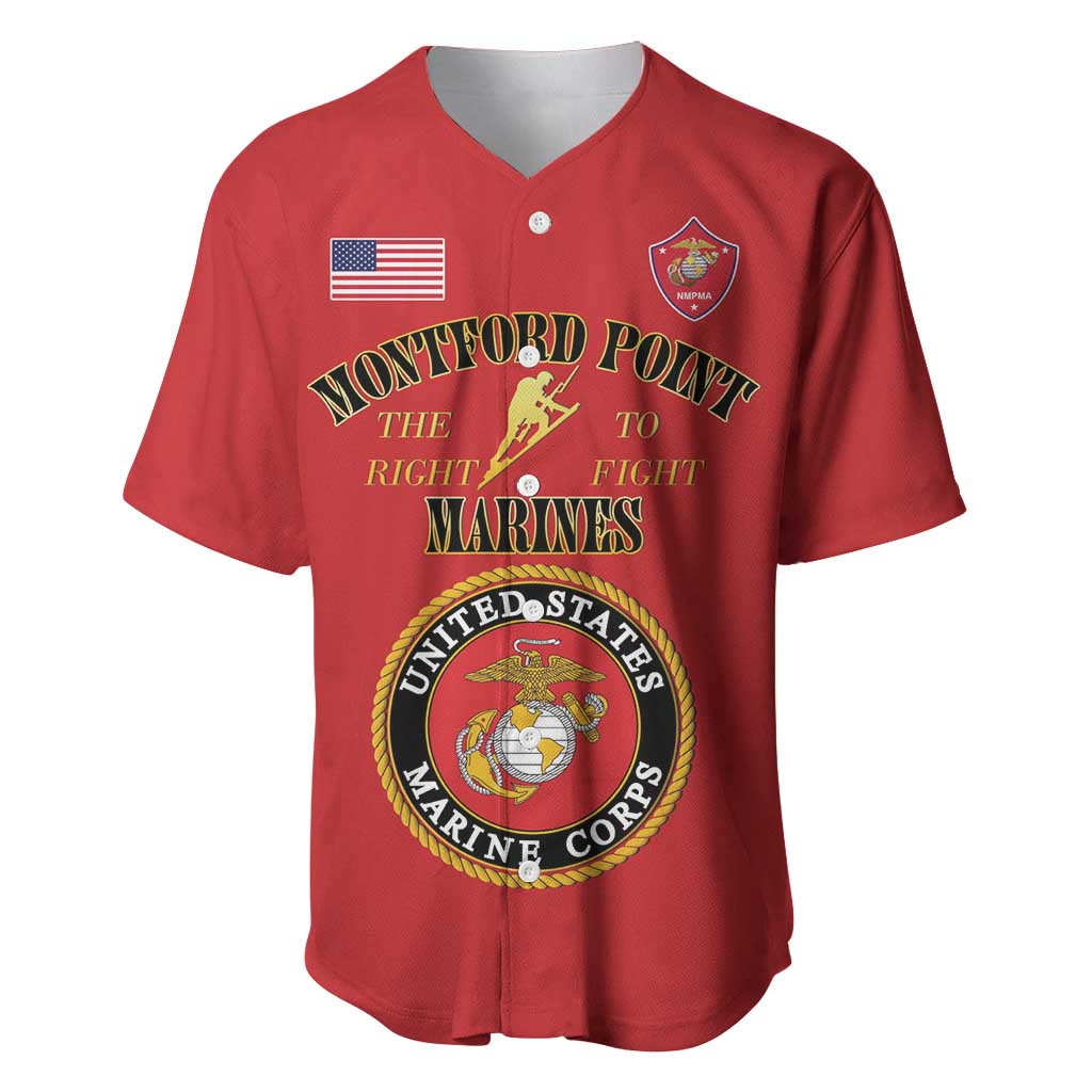 African American Marine Corps Legacy Baseball Jersey Montford Point Heritage Red - Wonder Print Shop