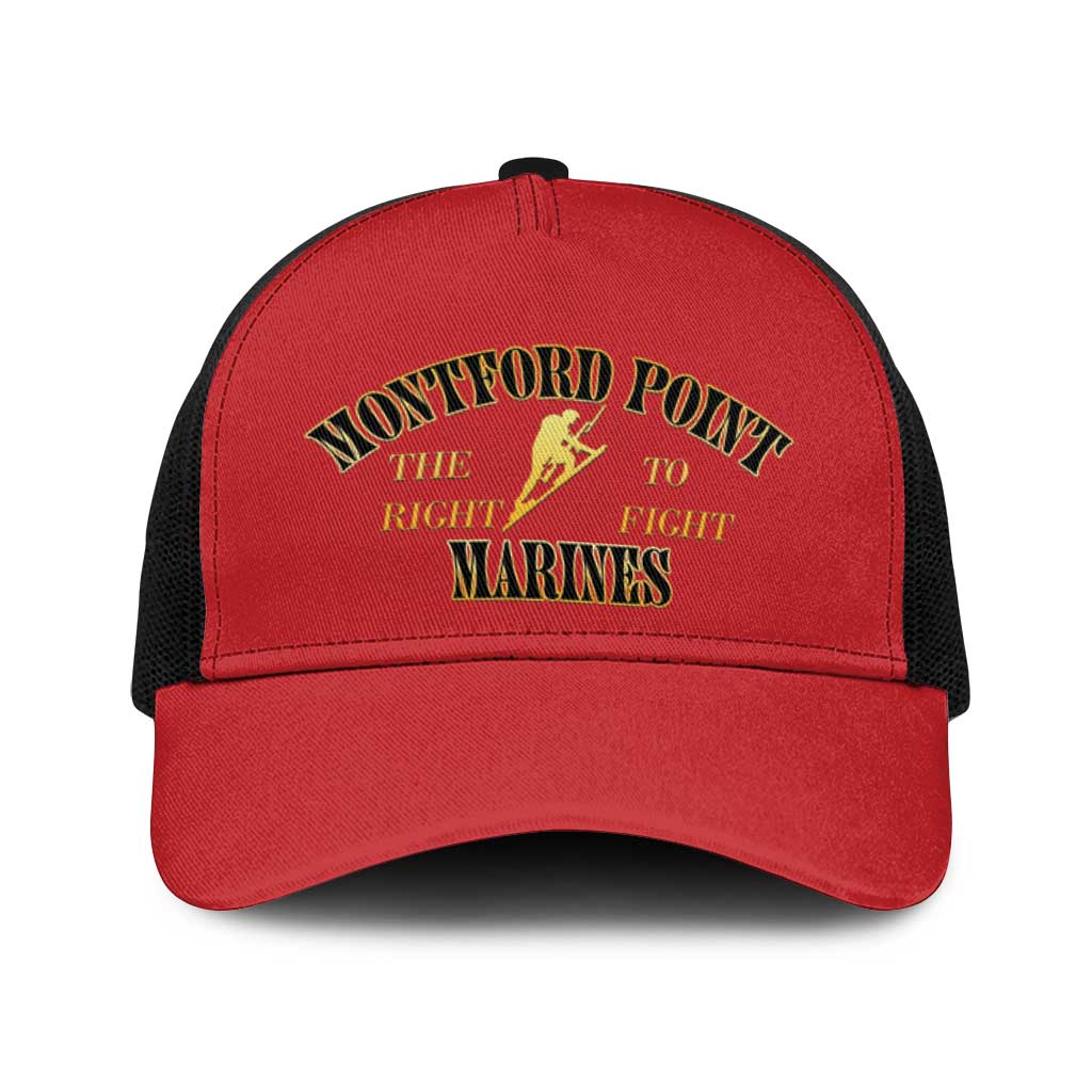 African American Marine Corps Legacy Baseball Net Cap Montford Point Heritage Red - Wonder Print Shop