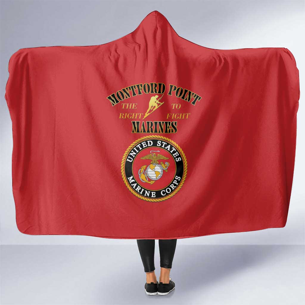 African American Marine Corps Legacy Hooded Blanket Montford Point Heritage Red - Wonder Print Shop