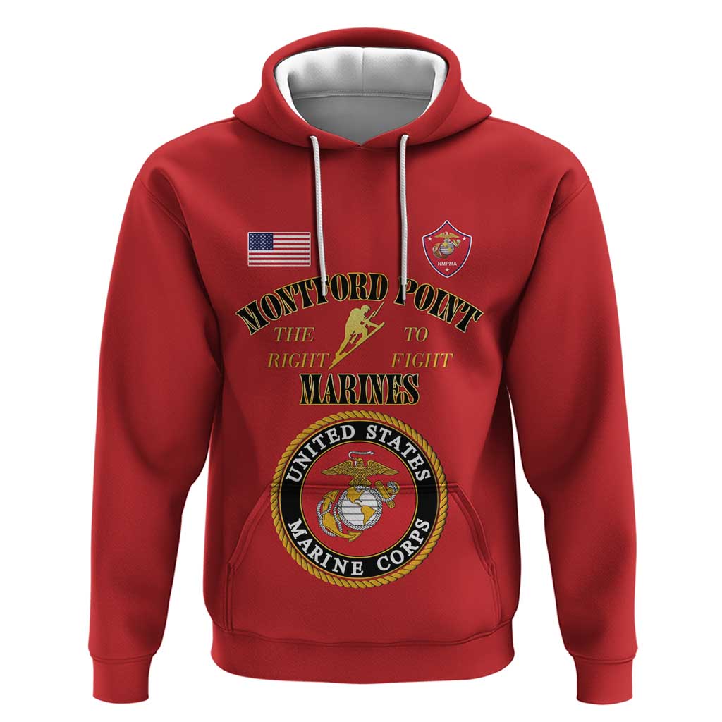 African American Marine Corps Legacy Hoodie Montford Point Heritage Red - Wonder Print Shop